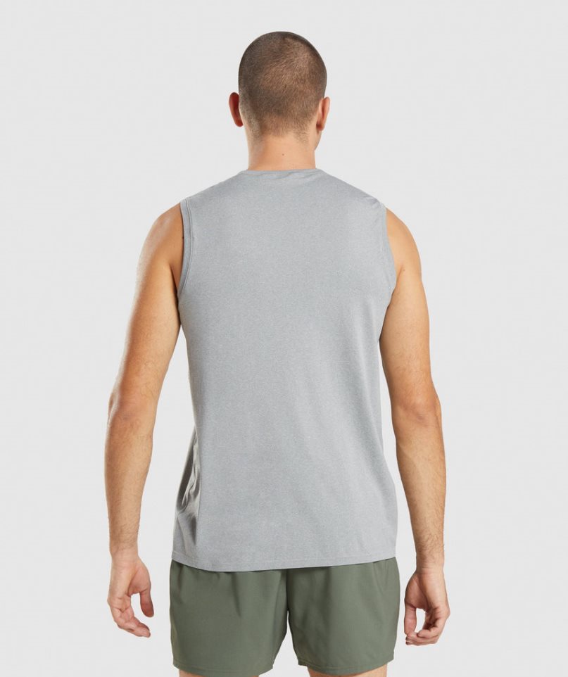 Men's Gymshark Arrival Seamless Tanks Grey | CA 7831AD